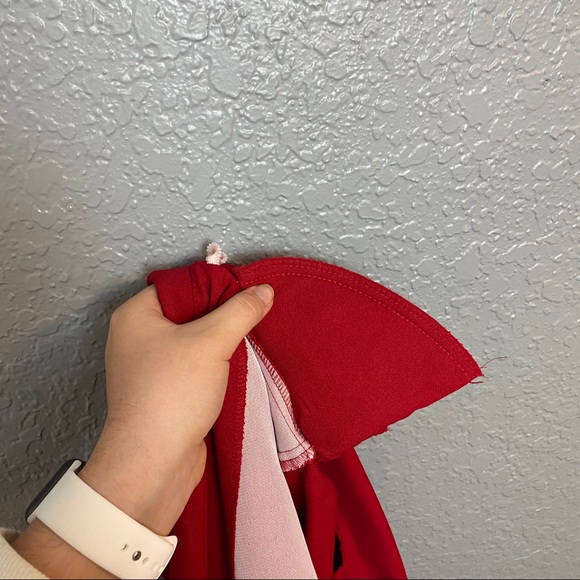 VINTAGE S.L. FASHION RED DOUBLE COLAR CROP BLAZER - Picture 8 of 8